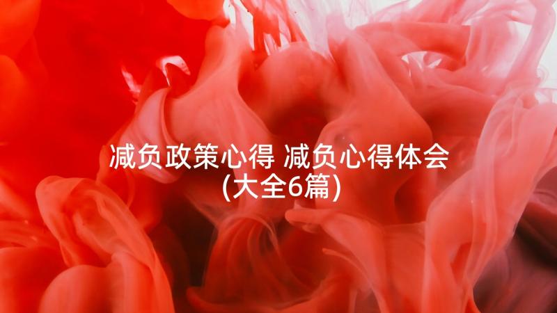 减负政策心得 减负心得体会(大全6篇)