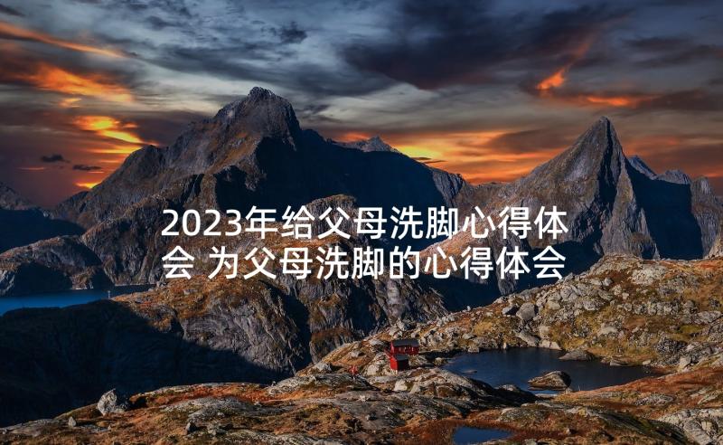 2023年给父母洗脚心得体会 为父母洗脚的心得体会(精选5篇)