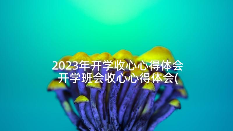 2023年开学收心心得体会 开学班会收心心得体会(模板5篇)