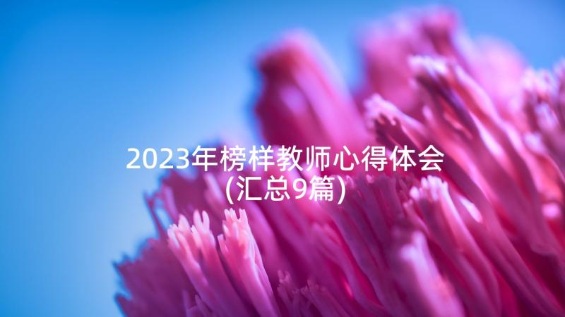 2023年榜样教师心得体会(汇总9篇)