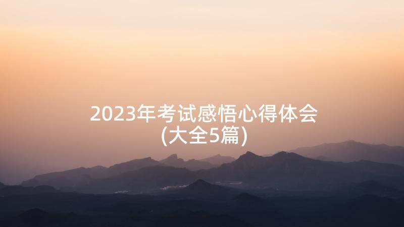 2023年考试感悟心得体会(大全5篇)