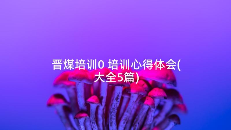 晋煤培训0 培训心得体会(大全5篇)