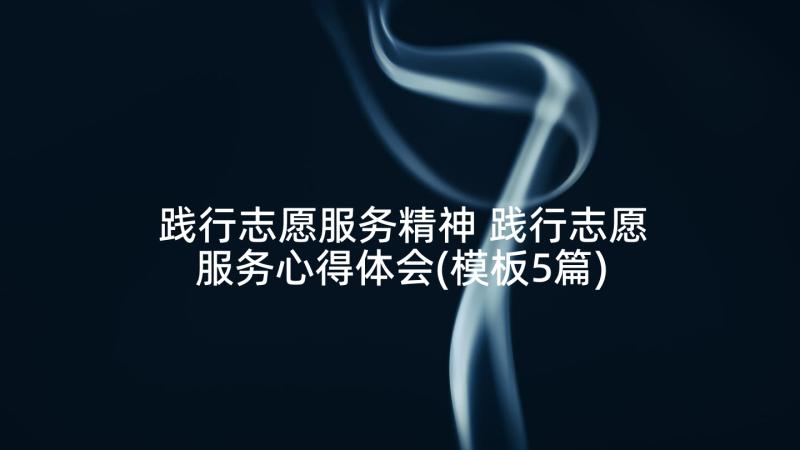 践行志愿服务精神 践行志愿服务心得体会(模板5篇)