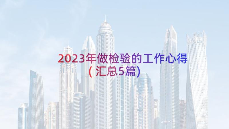 2023年做检验的工作心得(汇总5篇)