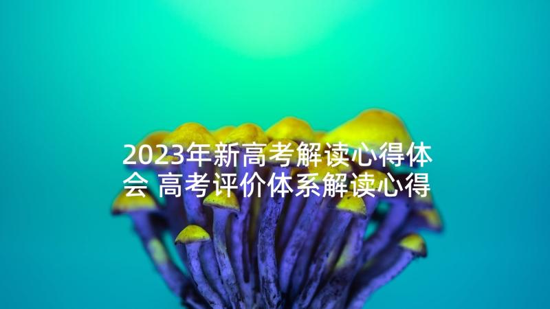 2023年新高考解读心得体会 高考评价体系解读心得体会(通用5篇)