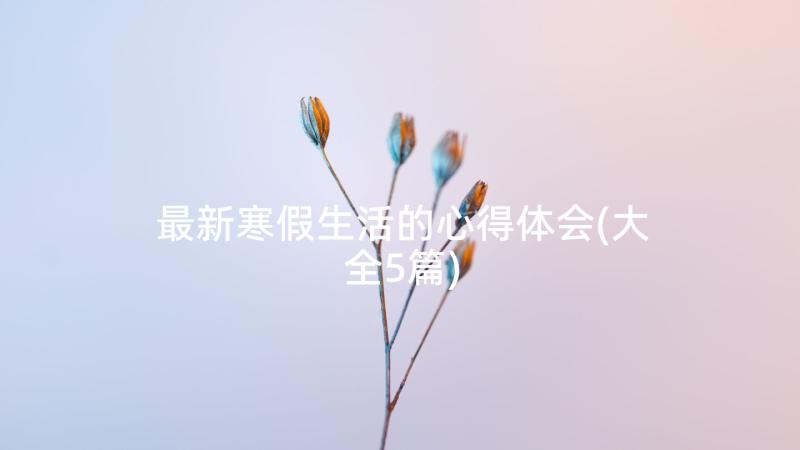 最新寒假生活的心得体会(大全5篇)