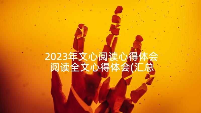 2023年文心阅读心得体会 阅读全文心得体会(汇总5篇)