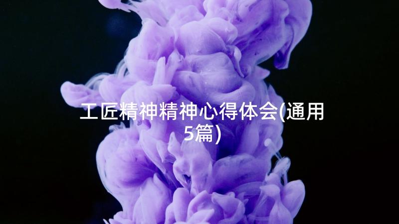 工匠精神精神心得体会(通用5篇)