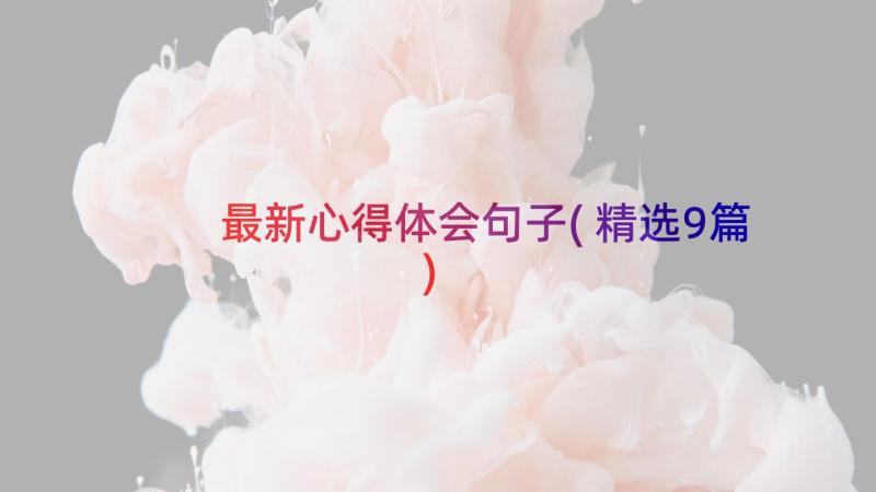 最新心得体会句子(精选9篇)