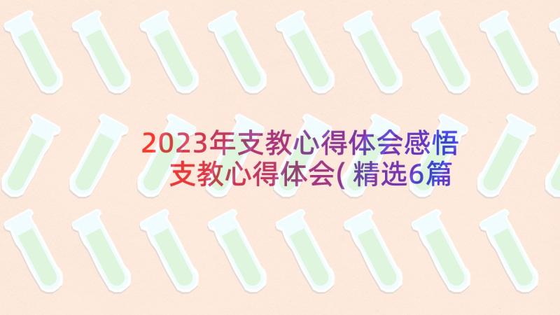 2023年支教心得体会感悟 支教心得体会(精选6篇)