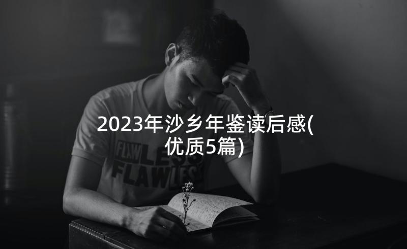 2023年沙乡年鉴读后感(优质5篇)