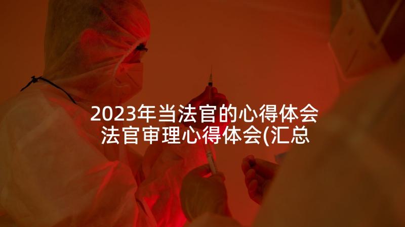 2023年当法官的心得体会 法官审理心得体会(汇总9篇)