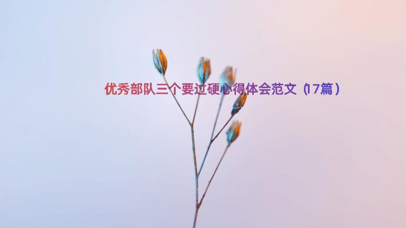 优秀部队三个要过硬心得体会范文（17篇）