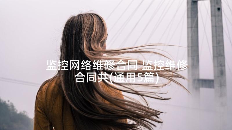 监控网络维修合同 监控维修合同共(通用5篇)