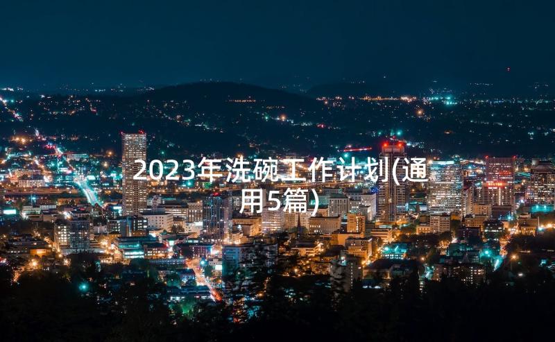 2023年洗碗工作计划(通用5篇)