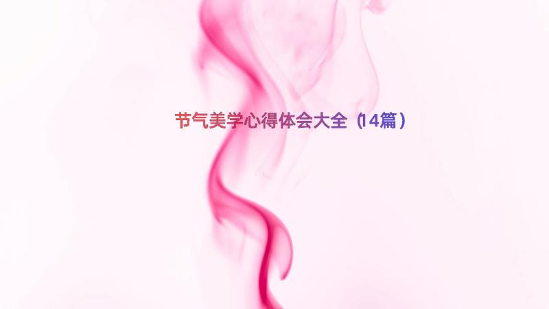 节气美学心得体会大全（14篇）