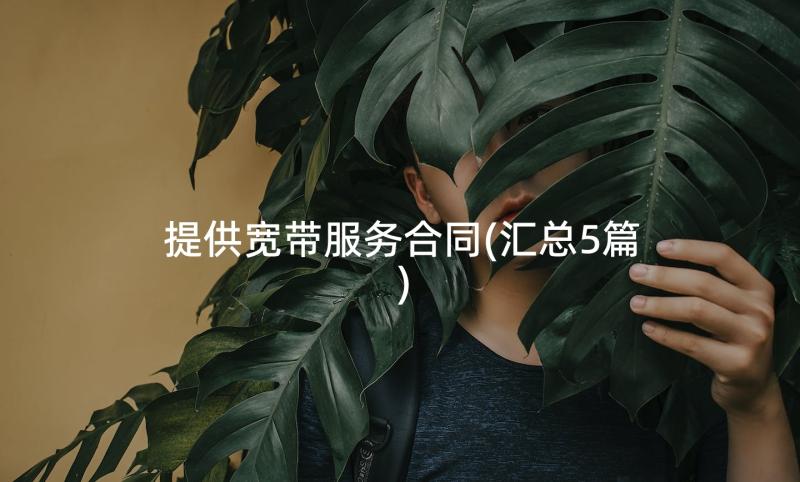 提供宽带服务合同(汇总5篇)