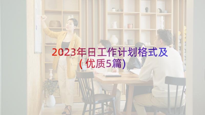 2023年日工作计划格式及(优质5篇)