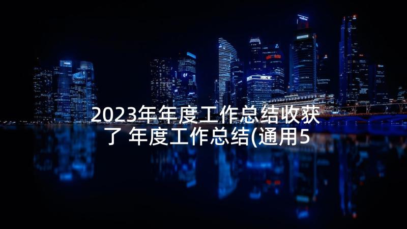 2023年年度工作总结收获了 年度工作总结(通用5篇)