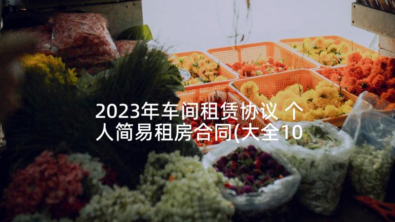 2023年车间租赁协议 个人简易租房合同(大全10篇)