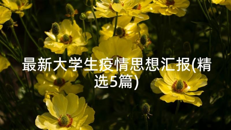 最新大学生疫情思想汇报(精选5篇)