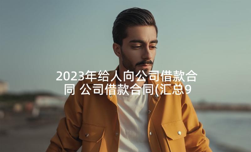 2023年给人向公司借款合同 公司借款合同(汇总9篇)