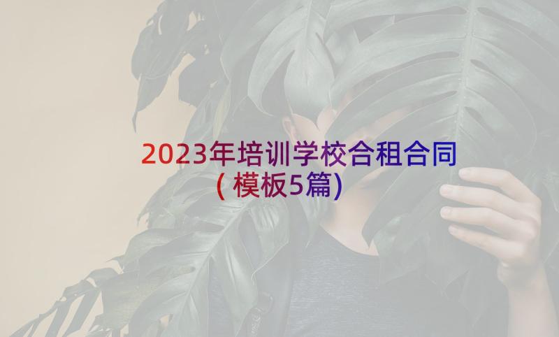 2023年培训学校合租合同(模板5篇)