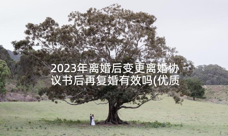 2023年离婚后变更离婚协议书后再复婚有效吗(优质5篇)