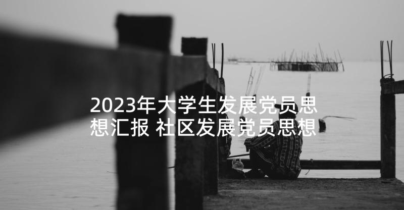 2023年大学生发展党员思想汇报 社区发展党员思想汇报(优质5篇)