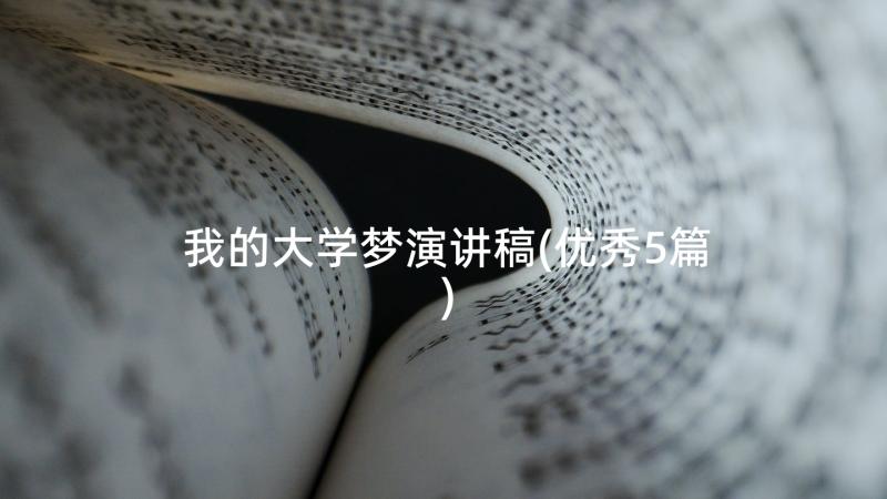 我的大学梦演讲稿(优秀5篇)