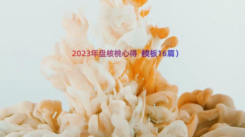 2023年盘核桃心得（模板16篇）