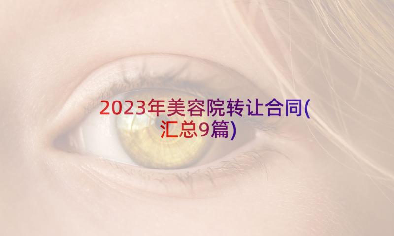 2023年美容院转让合同(汇总9篇)