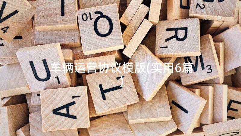 车辆运营协议模版(实用6篇)