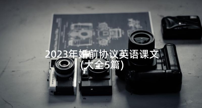 2023年婚前协议英语课文(大全5篇)