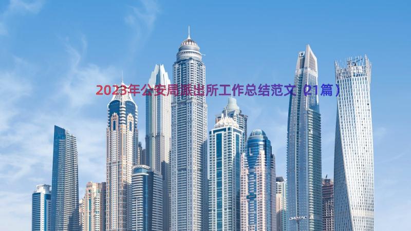 2023年公安局派出所工作总结范文（21篇）