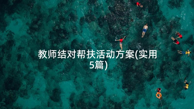 教师结对帮扶活动方案(实用5篇)