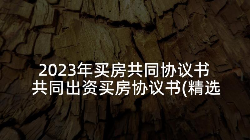 2023年买房共同协议书 共同出资买房协议书(精选5篇)