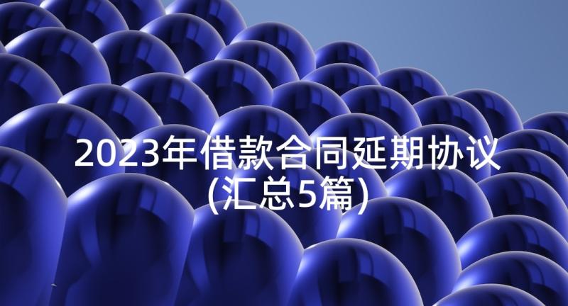 2023年借款合同延期协议(汇总5篇)