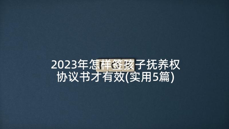 2023年怎样签孩子抚养权协议书才有效(实用5篇)