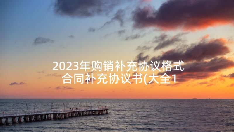 2023年购销补充协议格式 合同补充协议书(大全10篇)