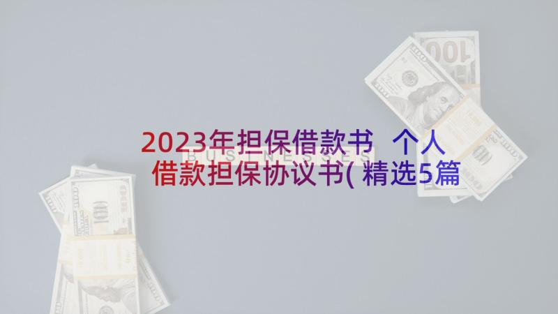 2023年担保借款书 个人借款担保协议书(精选5篇)