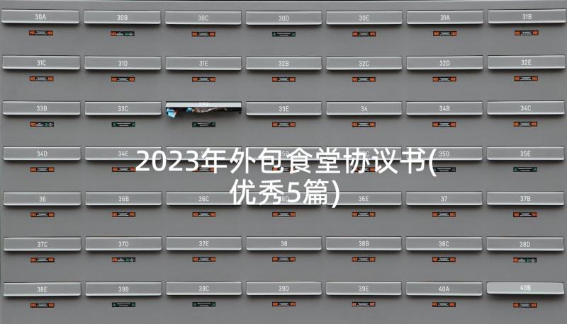 2023年外包食堂协议书(优秀5篇)