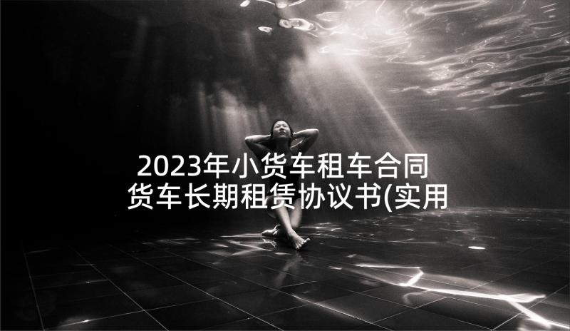 2023年小货车租车合同 货车长期租赁协议书(实用5篇)