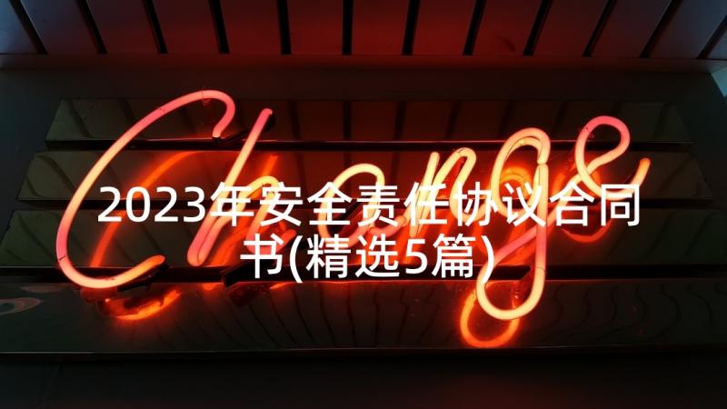 2023年安全责任协议合同书(精选5篇)