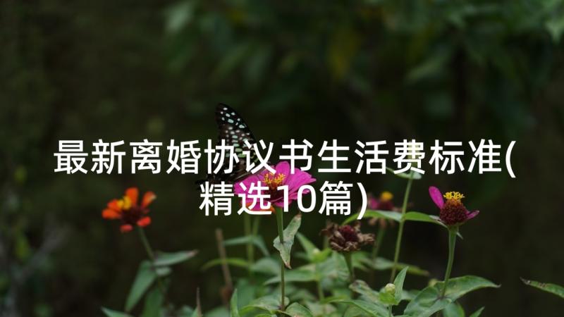 最新离婚协议书生活费标准(精选10篇)