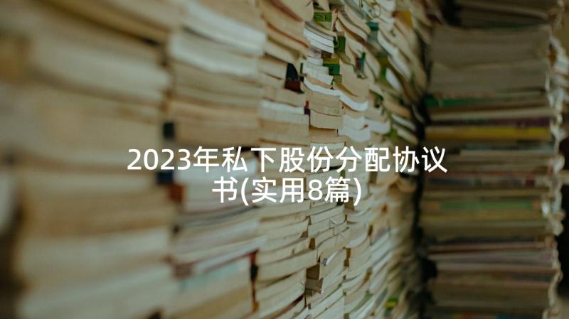 2023年私下股份分配协议书(实用8篇)