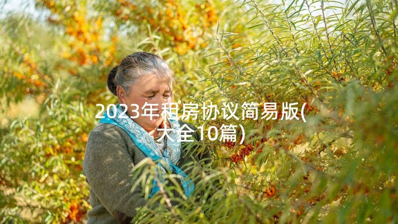 2023年租房协议简易版(大全10篇)