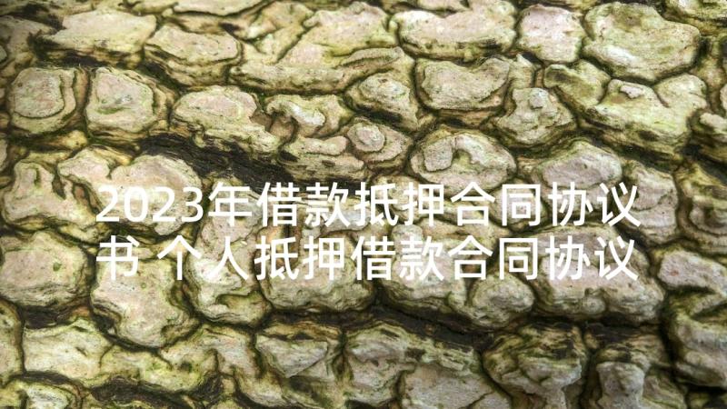 2023年借款抵押合同协议书 个人抵押借款合同协议书(通用5篇)