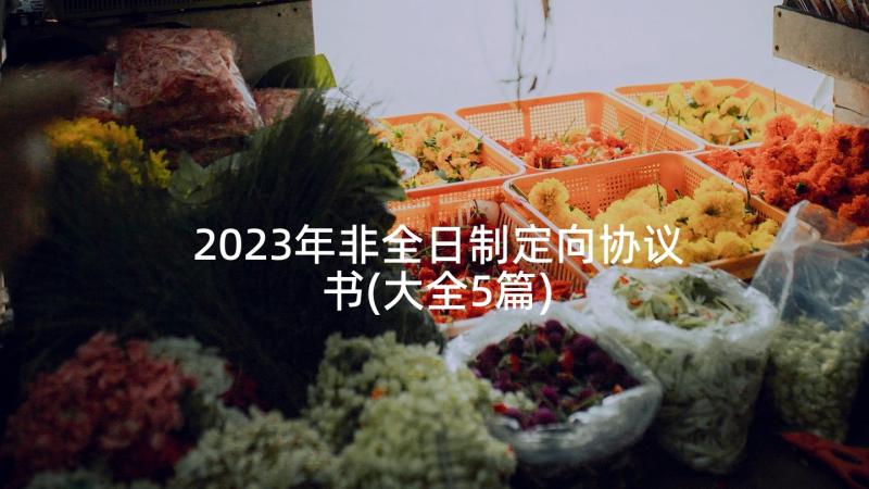 2023年非全日制定向协议书(大全5篇)