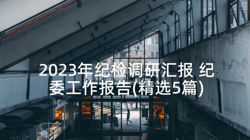 2023年纪检调研汇报 纪委工作报告(精选5篇)